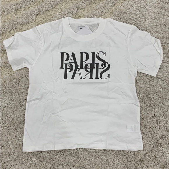 Anine Bing Tops - Anine Bing Paris Logo Woman’s White T-Shirt Women’s Sizes Small & Medium